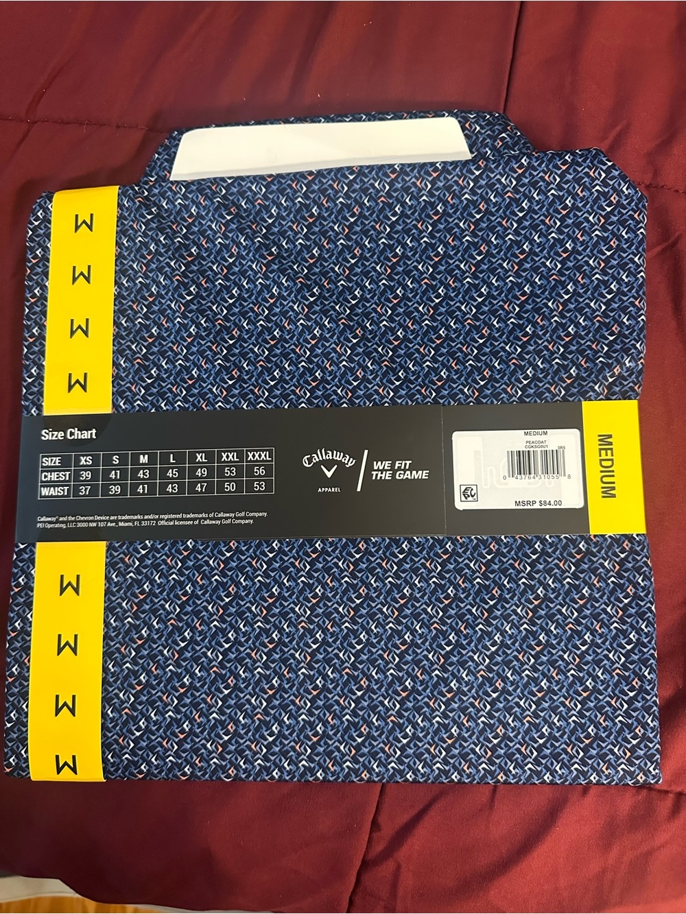Callaway Men's Blue Multi-Pattern Performance Polo - Picture 3 of 3